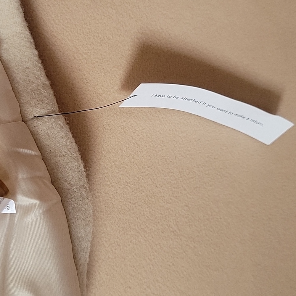 Reformation Irene Cream Wool Coat Size L NWT Classic Minimalist - Picture 13 of 14